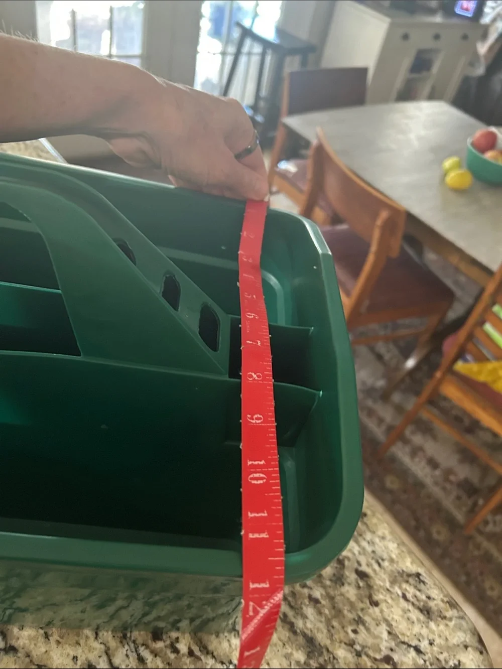 Green Plastic Cleaning Storage 6 slots for cleaning brush Tote with Carry Handle